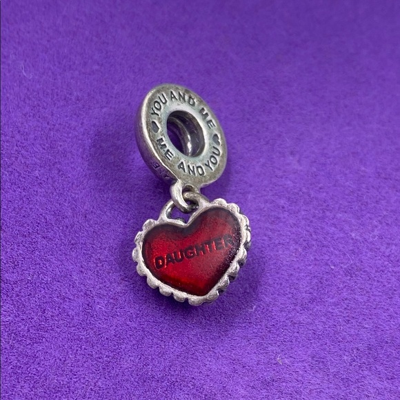 💛 Pandora Sterling Silver Piece of My Heart  Daughter Charm - Picture 1 of 5